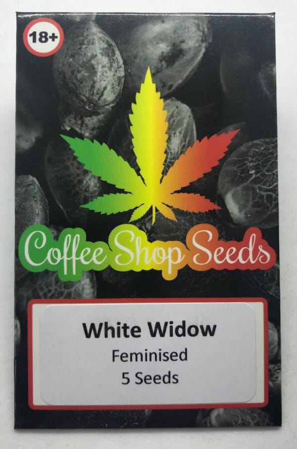 white Widow Feminised cannabis seed packaging